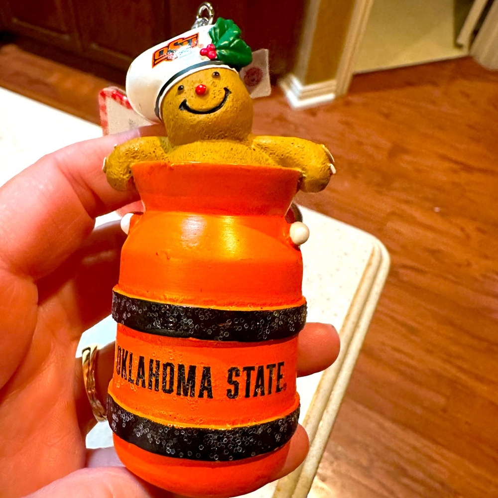 Oklahoma State Gingerbread Ornament - Festive Orange